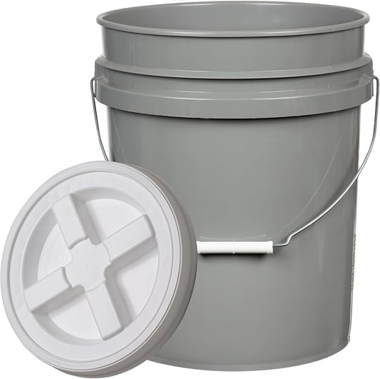 House Naturals 5 Gallon Food Grade BPA Free Made in USA Pails Gray Bucket by House+Naturals