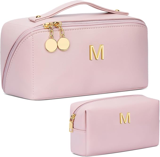 Birthday Gifts for Women Teen Girl, Personalized Initial Makeup Organizer Bag by Unknown