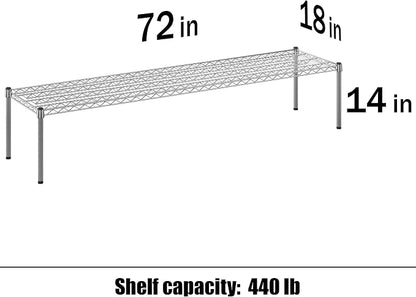 18" Deep x 72" Wide x 14" Height Wire Shelving Kit | 1-Tier | NSF Commercial - Image 3