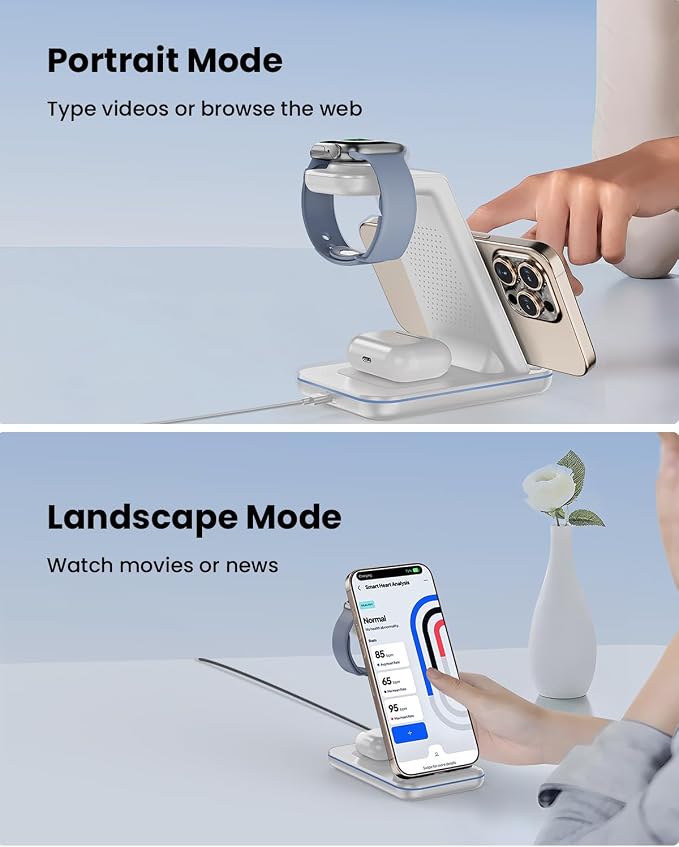 3 in 1 Wireless Charging Station, Wireless Charger Stand - Image 3