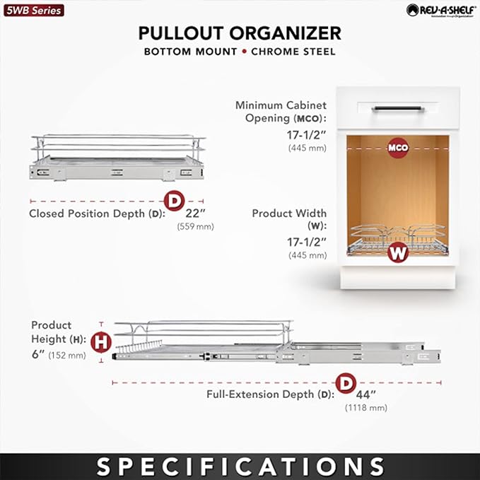 Rev-A-Shelf Kitchen Cabinet Pullout Shelf and Drawer Organizer Slide Out Pantry - Image 4