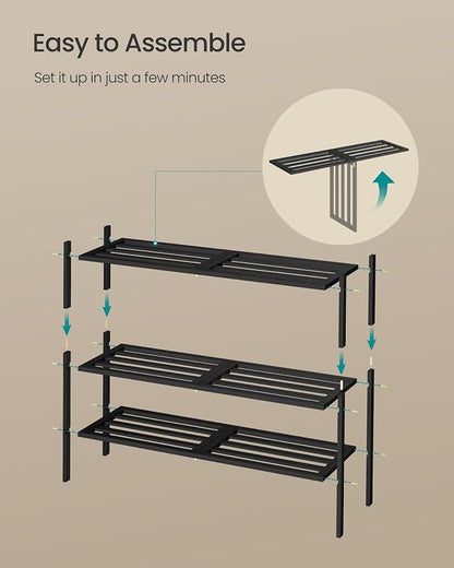 SONGMICS Bamboo Shoe Rack for Closet, Stackable Shoe Oragnizer - Image 7