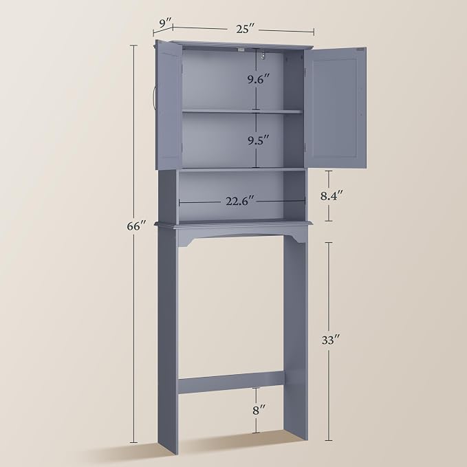 Yaheetech Over the Toilet Storage Cabinet, Bathroom Organizer, Open Compartment - Image 3