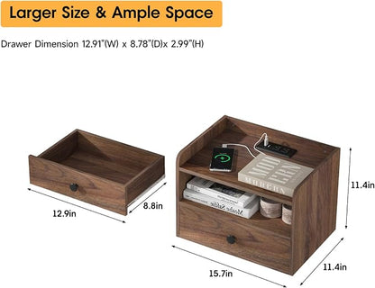 Floating Nightstand Set of 2 Modern Night Stands - Image 2