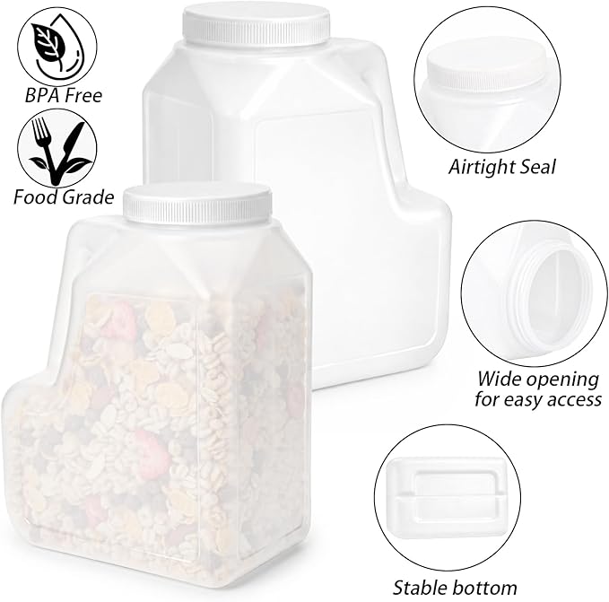 Yesland 2 Pcs White Plastic Gallon Jar - Image 5