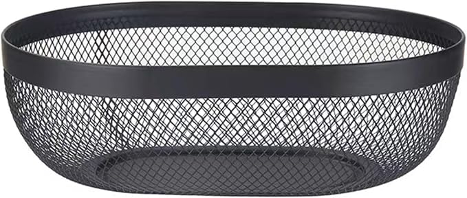 AJIODA Metal Mesh Steel Basket, Oval Metal Wire Storage Organizer Baskets Multi by AJIODA