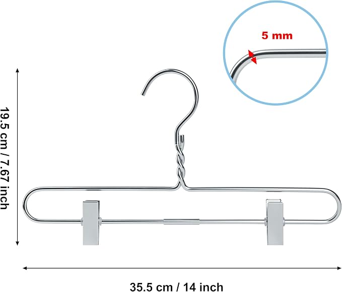 Quality 14" Silver Aluminum Clip Hangers – 10-Pack - Image 4
