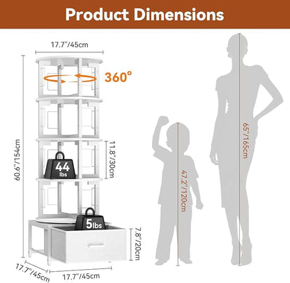 Housolution 5 Tier Rotating Bookshelf Tower - Image 2