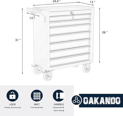7-Drawer Metal Rolling Tool Chest - Image 2