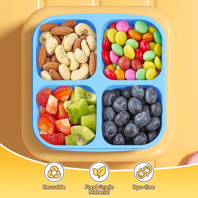 Canfanni 6 Pcs Snack Box Container Set, Reusable 3&4 Compartment Meal Prep - Image 3