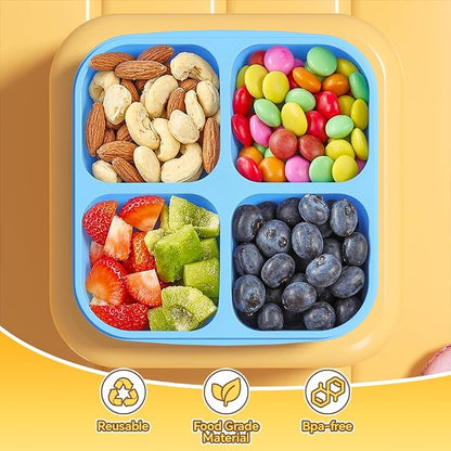 Canfanni 6 Pcs Snack Box Container Set, Reusable 3&4 Compartment Meal Prep - Image 3
