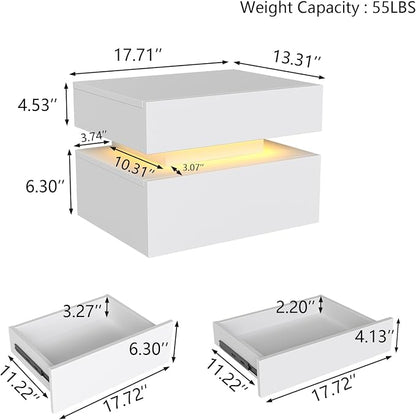 Floating Nightstand Set of 2, Modern Bedside Tables - Image 2