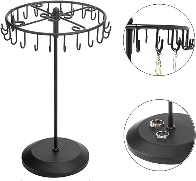 Rotating Necklace Holder Jewelry Organizer Display Stand 14-Inch - Image 5