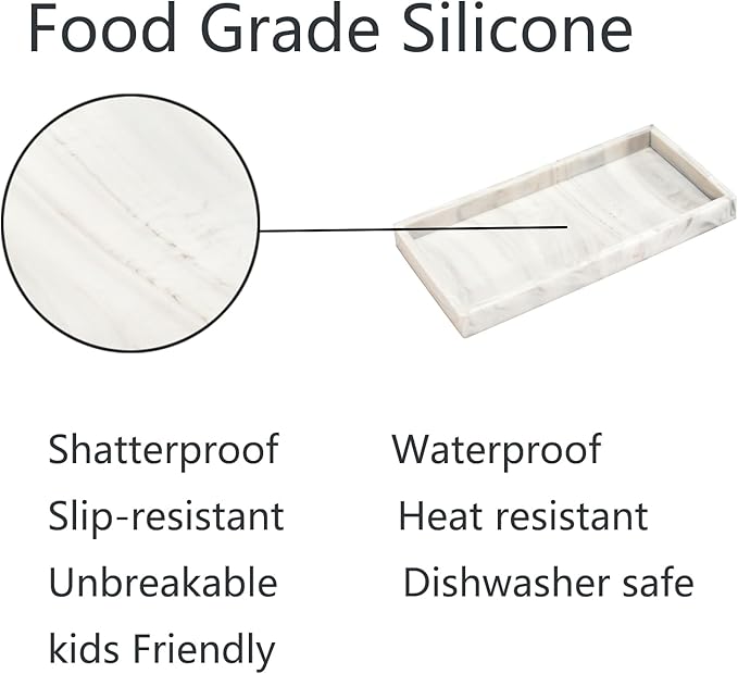 DNC Silicone Bathroom Tray for Counter, Kitchen Sink Soap Tray for Dish Holder - Image 2