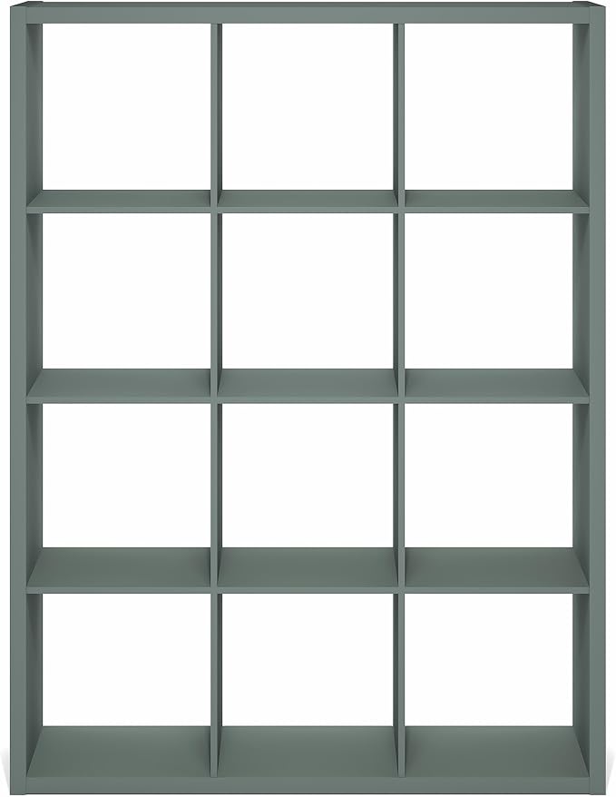 Furinno Cubicle Book Shelf, 12-Cube Bookshelf, Extra Thick Frame Reversible - Image 8