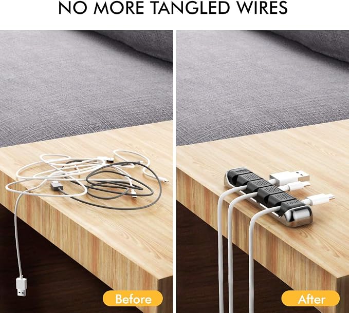 AHASTYLE Cable Organizer Holder 5 Slots Desktop Cord Wire Clips Keeper - Image 4