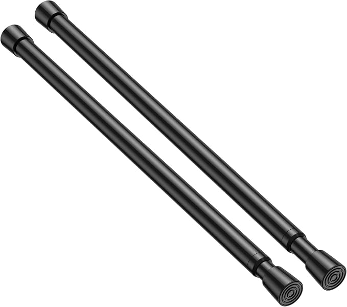 2 Pack Spring Tension Rod, Adjustable 12-18 Inch No Drill, Fits Windows Kitchen by ZipGloTensionRod