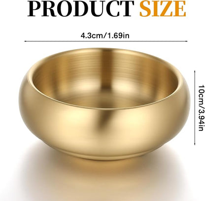 4 Inch Gold Decorative Bowl, Stainless Steel Key Bowl & Catch All Tray - Image 2