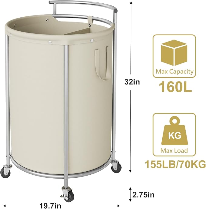 Chrislley 160L Double Laundry Hamper - Image 3