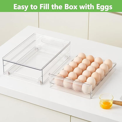 vacane 24 Capacity Egg Holder for Refrigerator Organizer Bins, Bpa Free Egg - Image 4