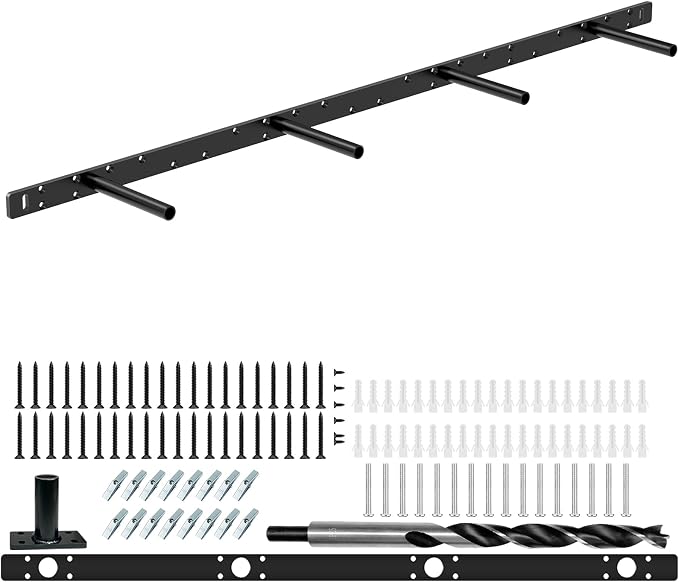 Floating Shelf Bracket, Solid Steel Support Rods by Emeroll