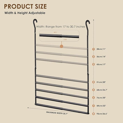 Hanging Closet Rod, Hanging Clothes Organizer, Adjustable, 1 Pack | Metal - Image 3