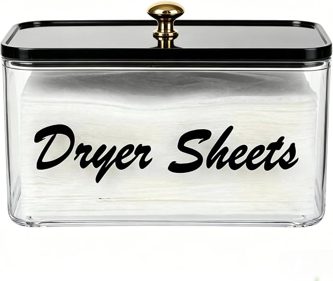 Dryer Sheet Holder with Lid, Acrylic Dryer Dispenser Container Box | by Suaetiai