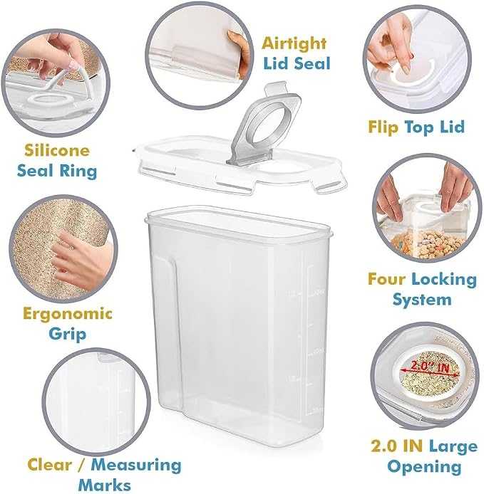 Shazo 2 Pack Small Airtight Cereal Containers Storage - Image 4