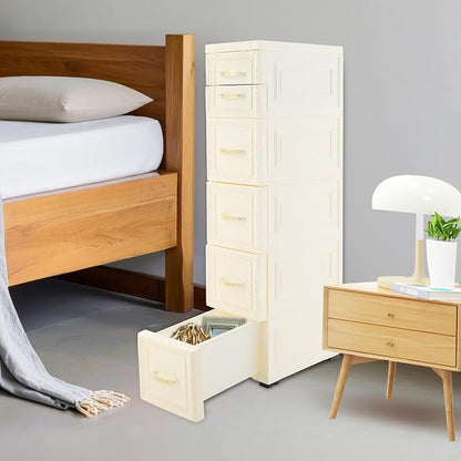 Slim Rolling Storage Cabinet, Vertical Space Saver, Impact-Resistant, Stackable - Image 6