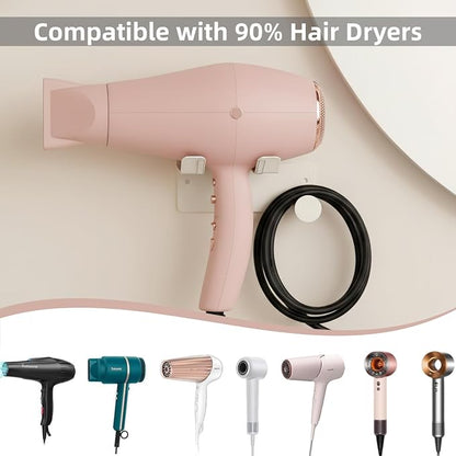 Hair Dryer Holder, Stainless Steel Blow Dryer Holder Self Adhesive, Dyson Hair - Image 2