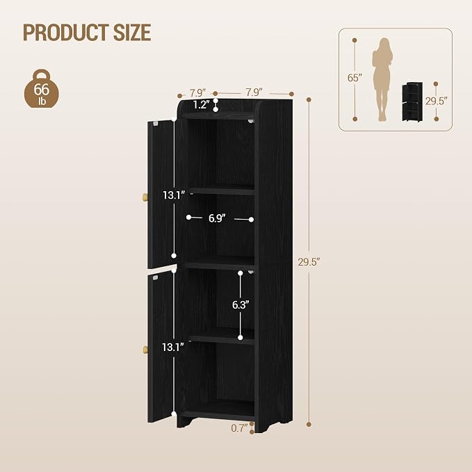 Hzuaneri Bathroom Storage Cabinet, Small Corner Floor Cabinet - Image 2