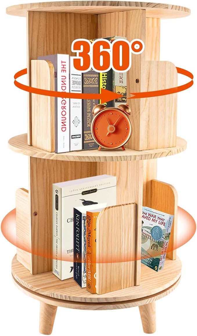 2 Tier Rotating Bookshelf by LOYALHEARTD