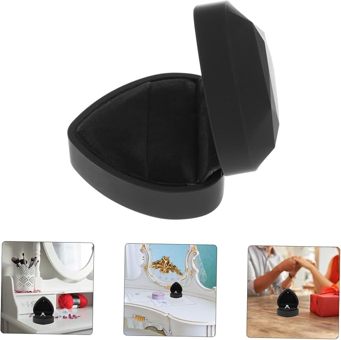 Heart Shaped Jewelry Box with LED Light Ring Case - Image 7