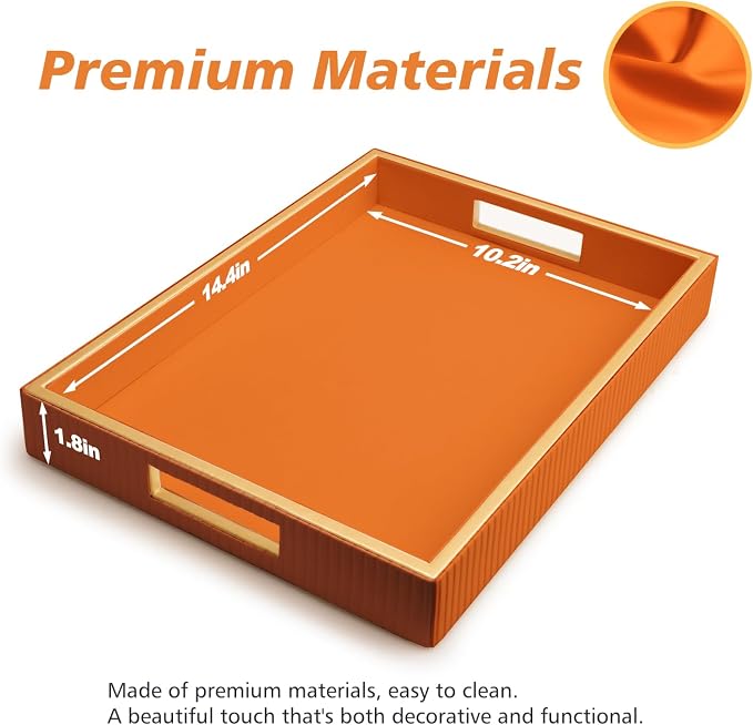 SANZIE Leather Tray Desktop Storage Organizer Premium Serving Tray Decorative - Image 4
