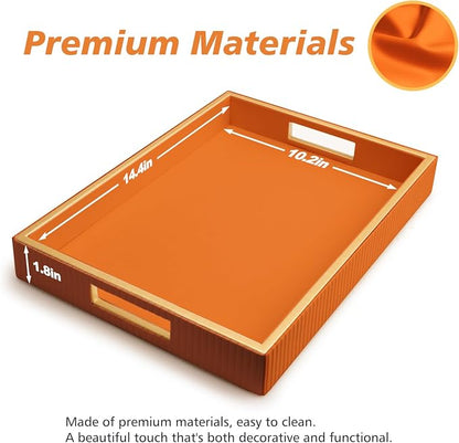 SANZIE Leather Tray Desktop Storage Organizer Premium Serving Tray Decorative - Image 4