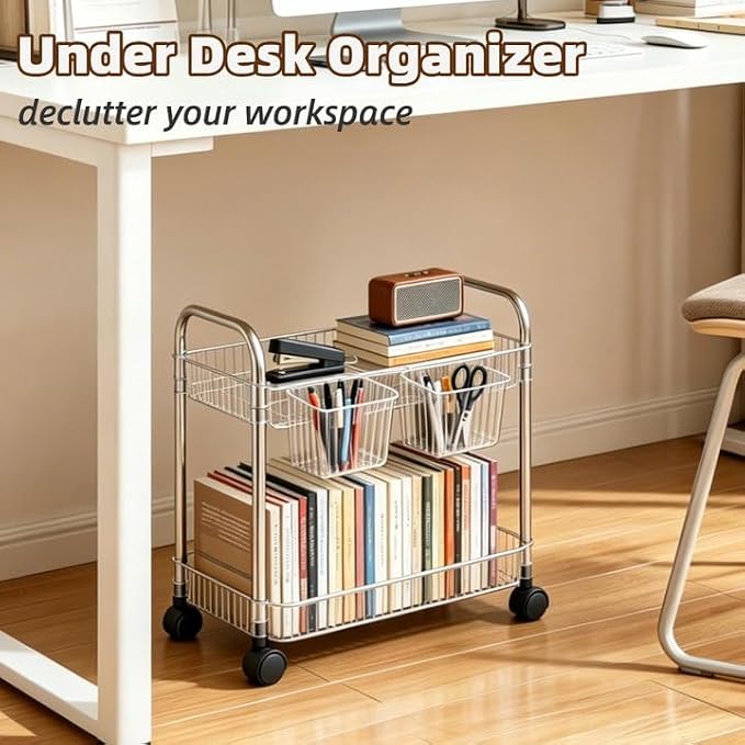 2 Tier Utility Rolling Cart - Image 7