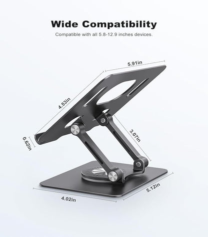 Swivel Tablet Stand with 360 Rotating Base, Adjustable Holder - Image 6