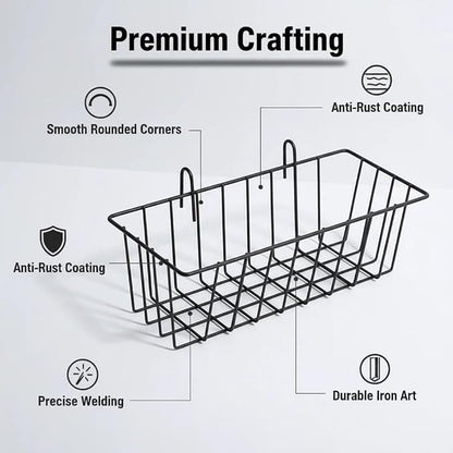 10 PCS Grid Wall Baskets and Bins, No Drilling Small Hook Basket Set - Image 3