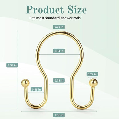 Goowin Shower Curtain Hooks, Stainless Steel Shower Curtain Hangers, Minimalist - Image 5