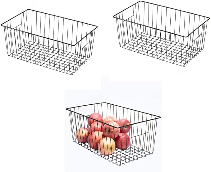 16inch Freezer Wire Storage Organizer Baskets, Household Refrigerator Bins by Y.Z.Bros