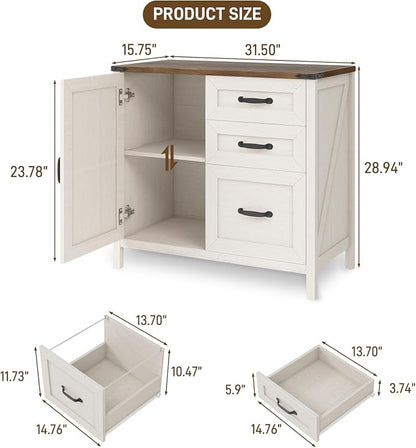 3 Drawers Farmhouse File Cabinet - Image 2