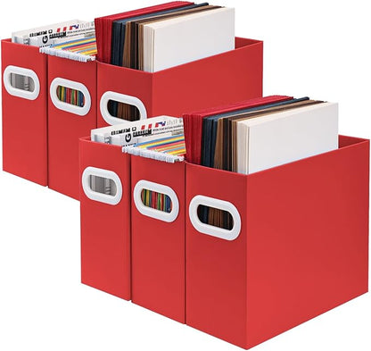 File Box for Hanging File Folders, Collapsible Cardboard Box | Portable Filing by AOSRIC