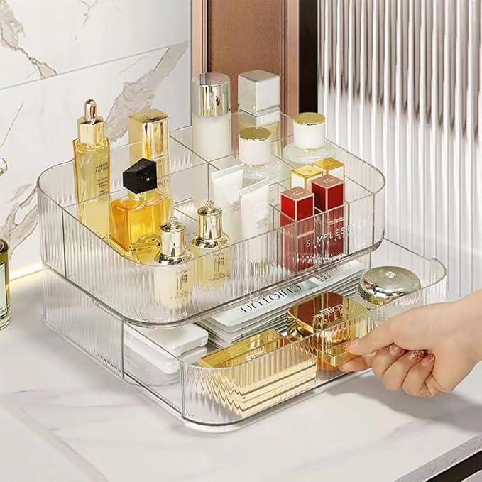 MIUOPUR Makeup Organizer with Stackable Drawers, Bathroom Vanity Organizers and - Image 3