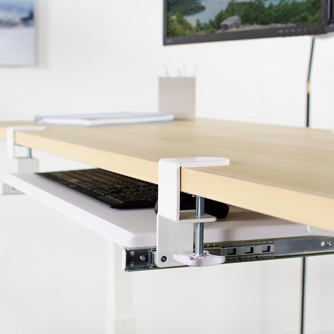 VIVO Large Clamp-on Computer Keyboard and Mouse Under Desk Slider Tray - Image 9