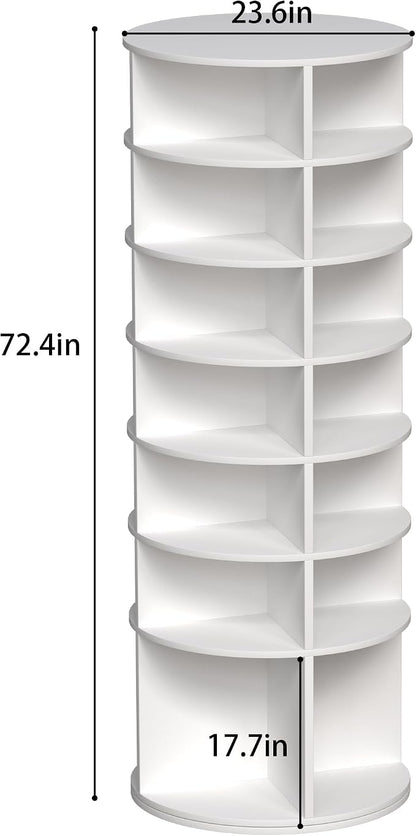 HomVent Rotating Shoe Rack Tower, 7-Tier Spinning Shoe Rack | 360° Revolving - Image 2