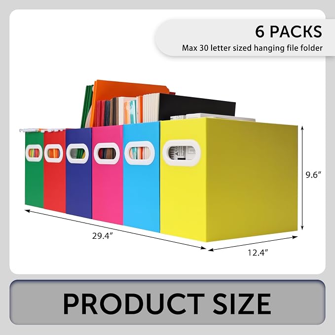 File Box for Hanging File Folders, Collapsible Cardboard Box | Portable Filing - Image 7