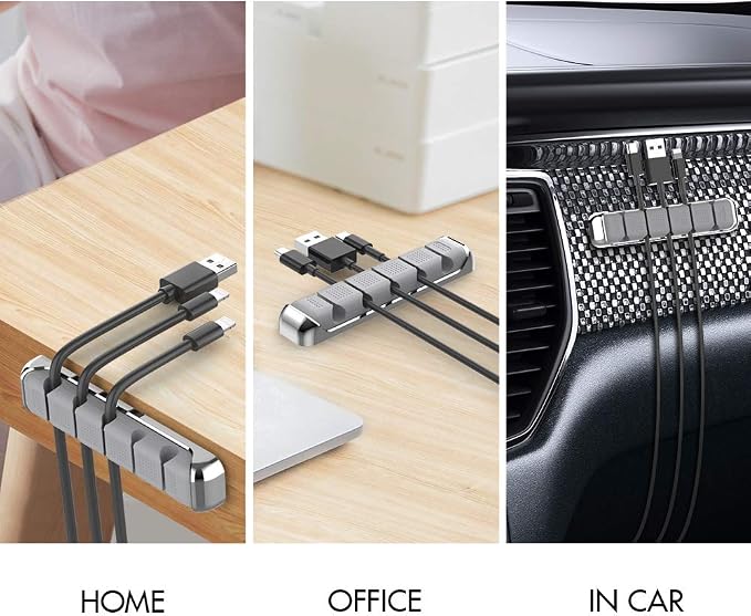 AHASTYLE Cable Organizer Holder 5 Slots Desktop Cord Wire Clips Keeper - Image 5