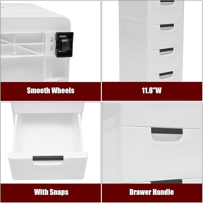 Plastic Drawers Dresser Storage Cabinet - Image 3