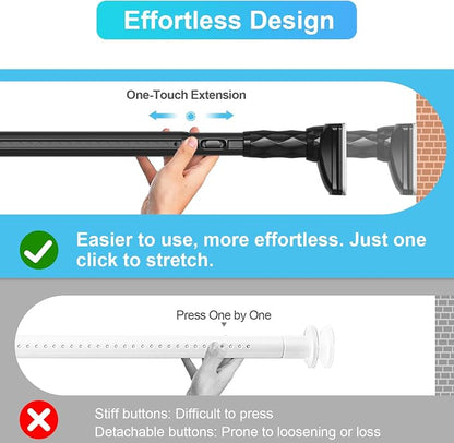 Black Closet Rods For Hanging Clothes, 41-67 In heavy duty tension rod | - Image 5