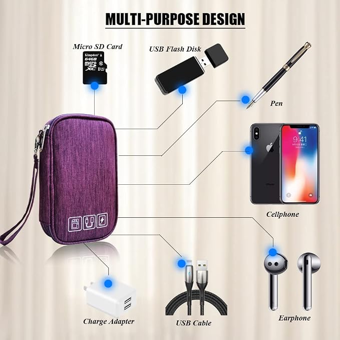 Electronic Organizer Bag Cable Organizer Travel Cord Organizer Case Pouch - Image 6